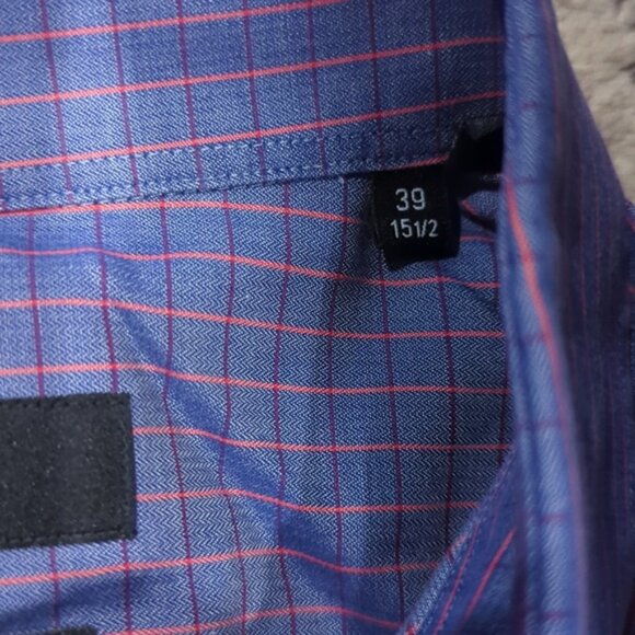 Hugo Boss regular fit purple with pink stripe plaid long sleeve dress shirt - Picture 3 of 8